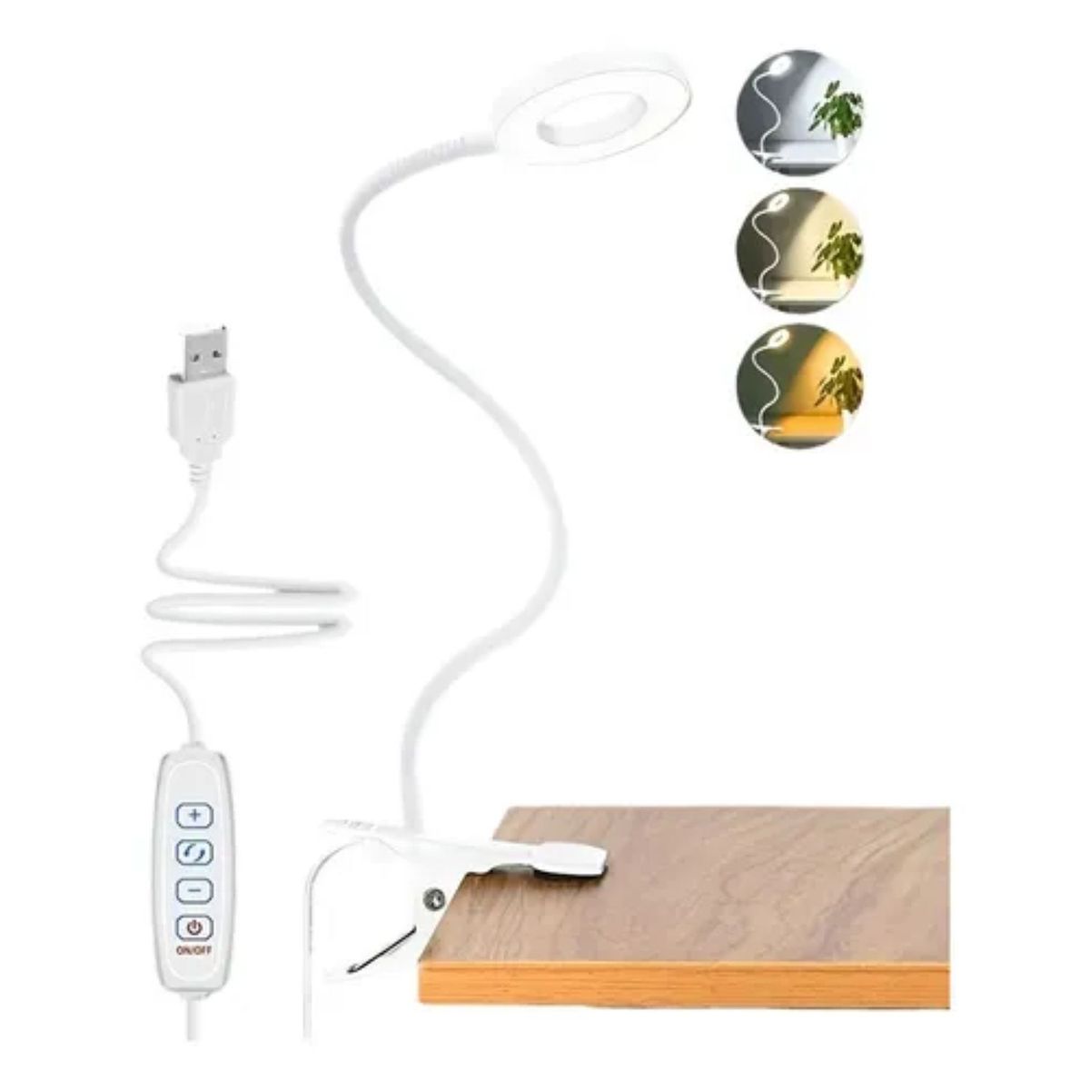 TELEPRODUCTOSBOGOTA - Lámpara De Lectura Con Pinza Estructura BLANCA