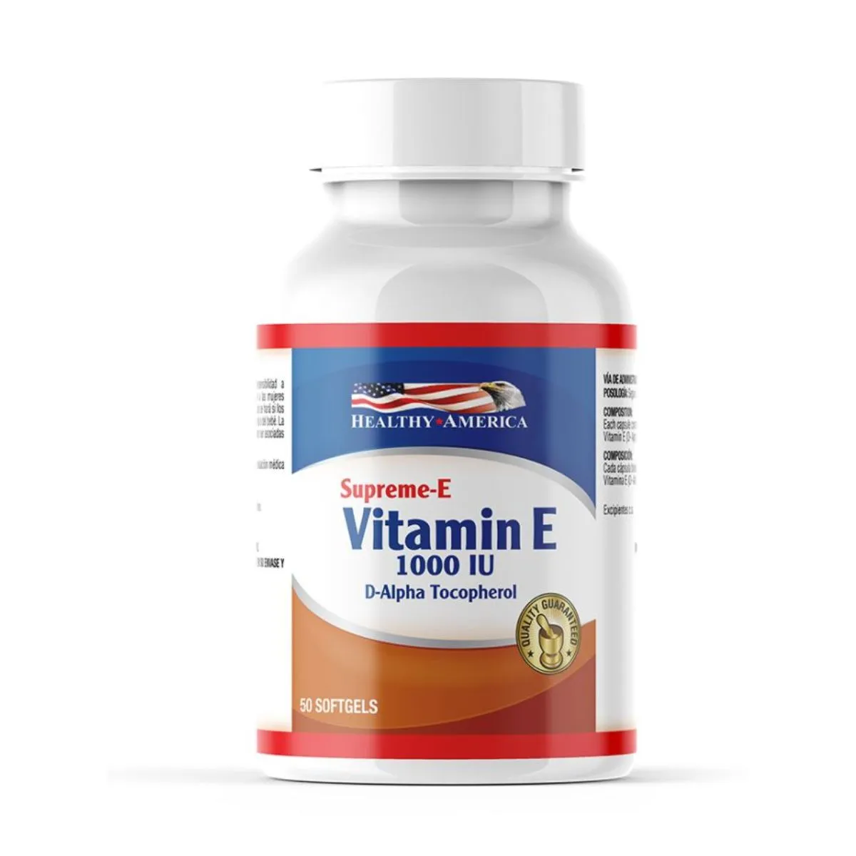 HEALTHY AMERICA - Supreme Vitamina E 1000IU D-Alpha Tocopherol 50 Caps Healthy