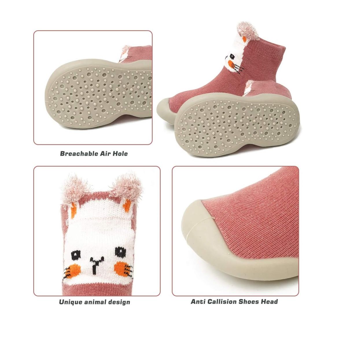 MUNDO BEBE - Medias Zapato Bebé Para Niño Niña Siliconada