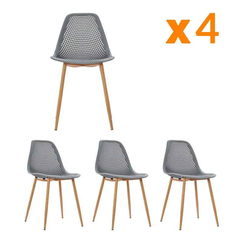 BONNO - Set 4 Sillas Comedor Lotti Gris BONNO