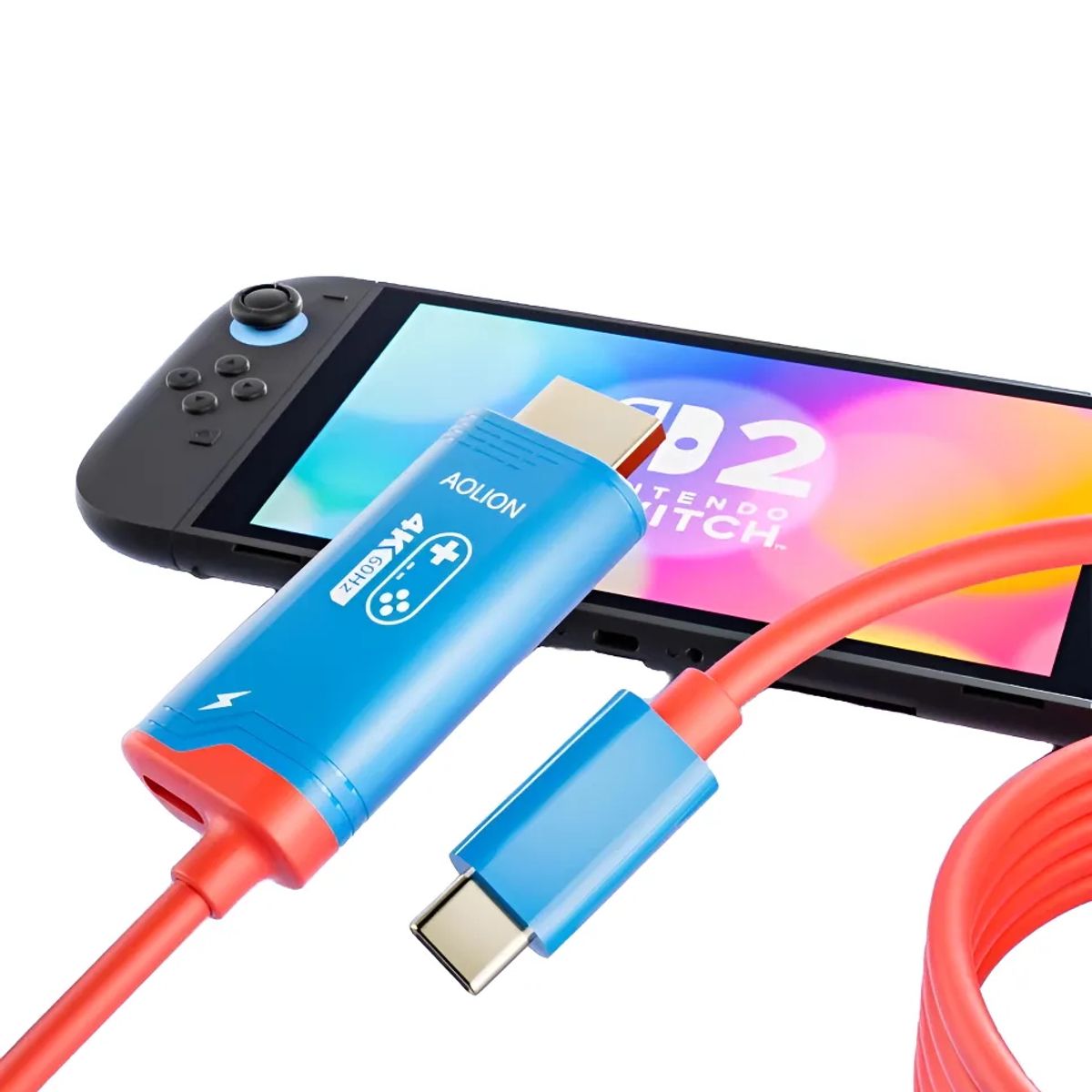 GENERICO - Cable HDMI USB-C 4K 144Hz Para Nintendo Switch 2 - AOLION