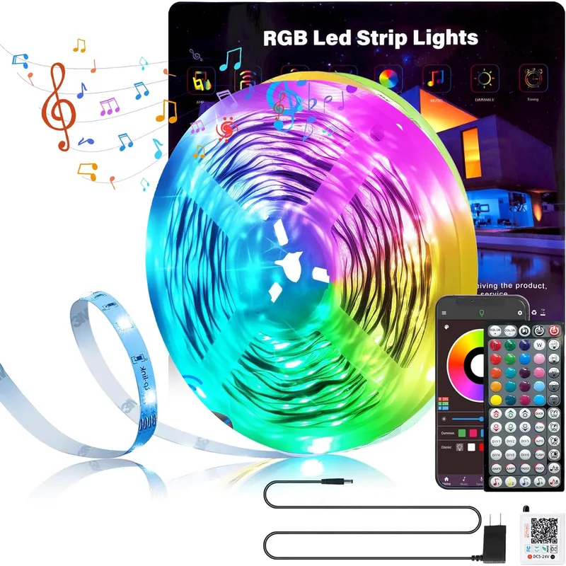 GENERICO - Cinta De Luz Led Rgb 30 Metros Tira Led + Control bluetooth