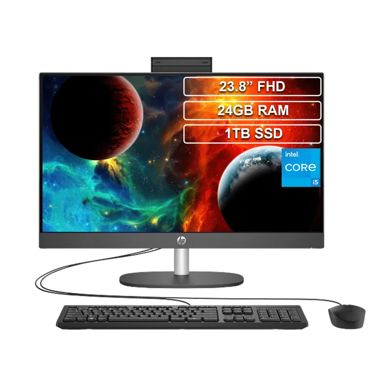 HP - Todo en uno AIO HP Core i5 1334U 24GB 1TB FHD 23.8