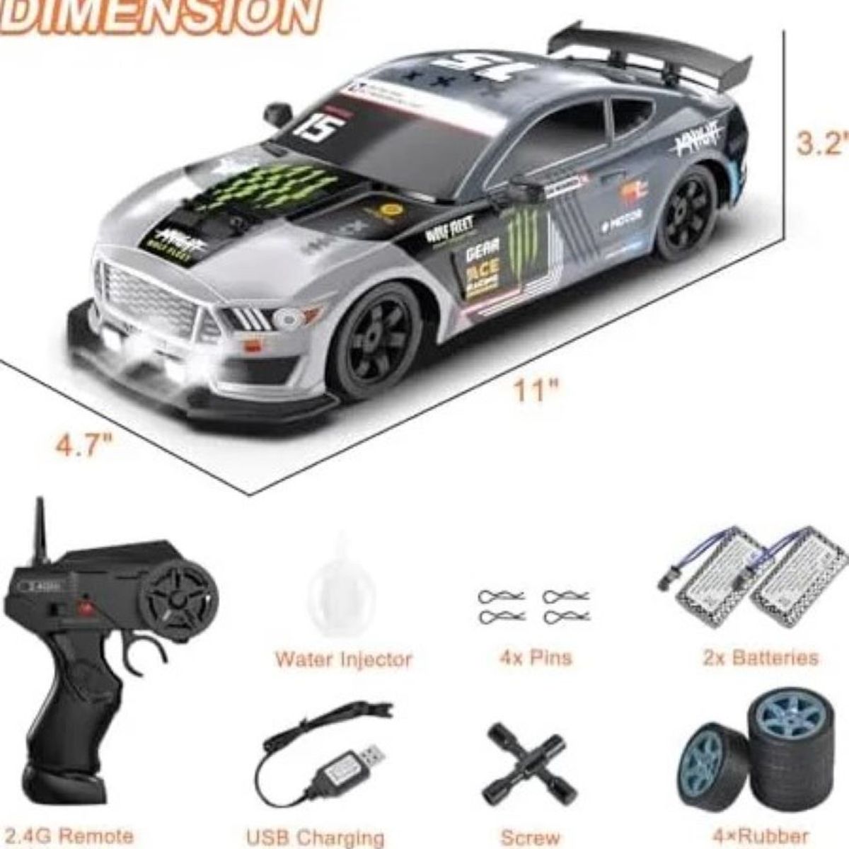 ZHOPI CO - Carro Control Remoto Gt Drift Car 116 Rc 4wd Sport Ricing