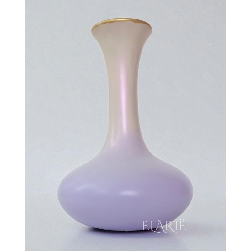 GENERICO - Jarrón de cerámica hecho a mano Aurora lila y blanco 26x8 cm
