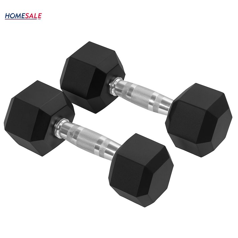 HOMESALE - Par de Pesas Hexagonales 20 lbs Encauchetadas 40 Lbs en Total
