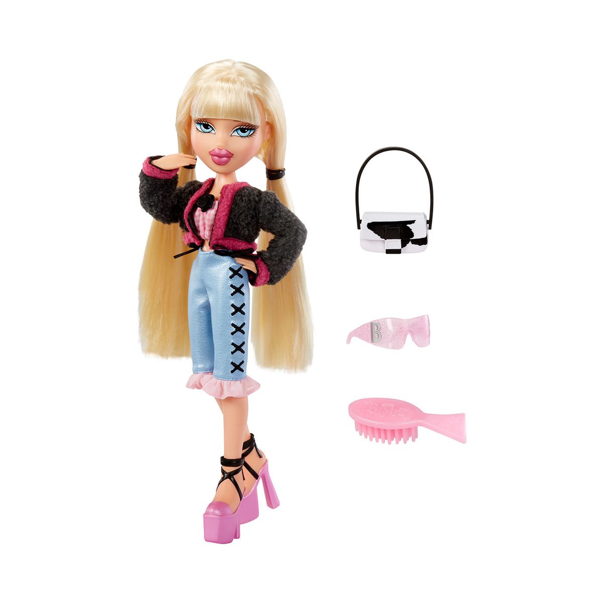 BRATZ - Muñeca Bratz Going Out Cloe con Maquillaje Brillante y Cabello Fácil de Peinar