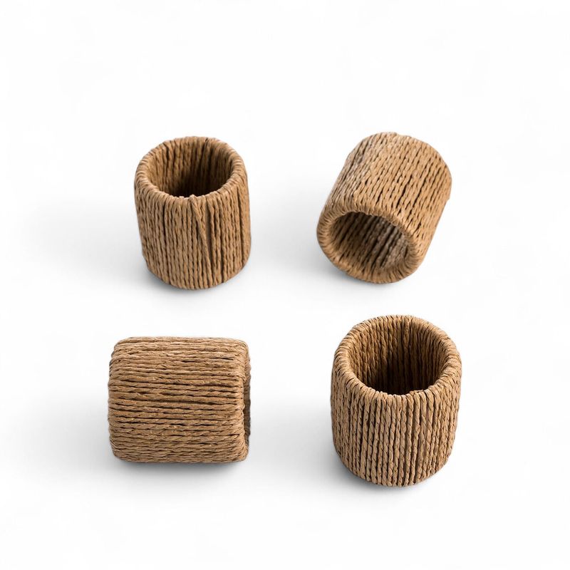 AMBIENTE GOURMET - Aros de servilleta arena setx4