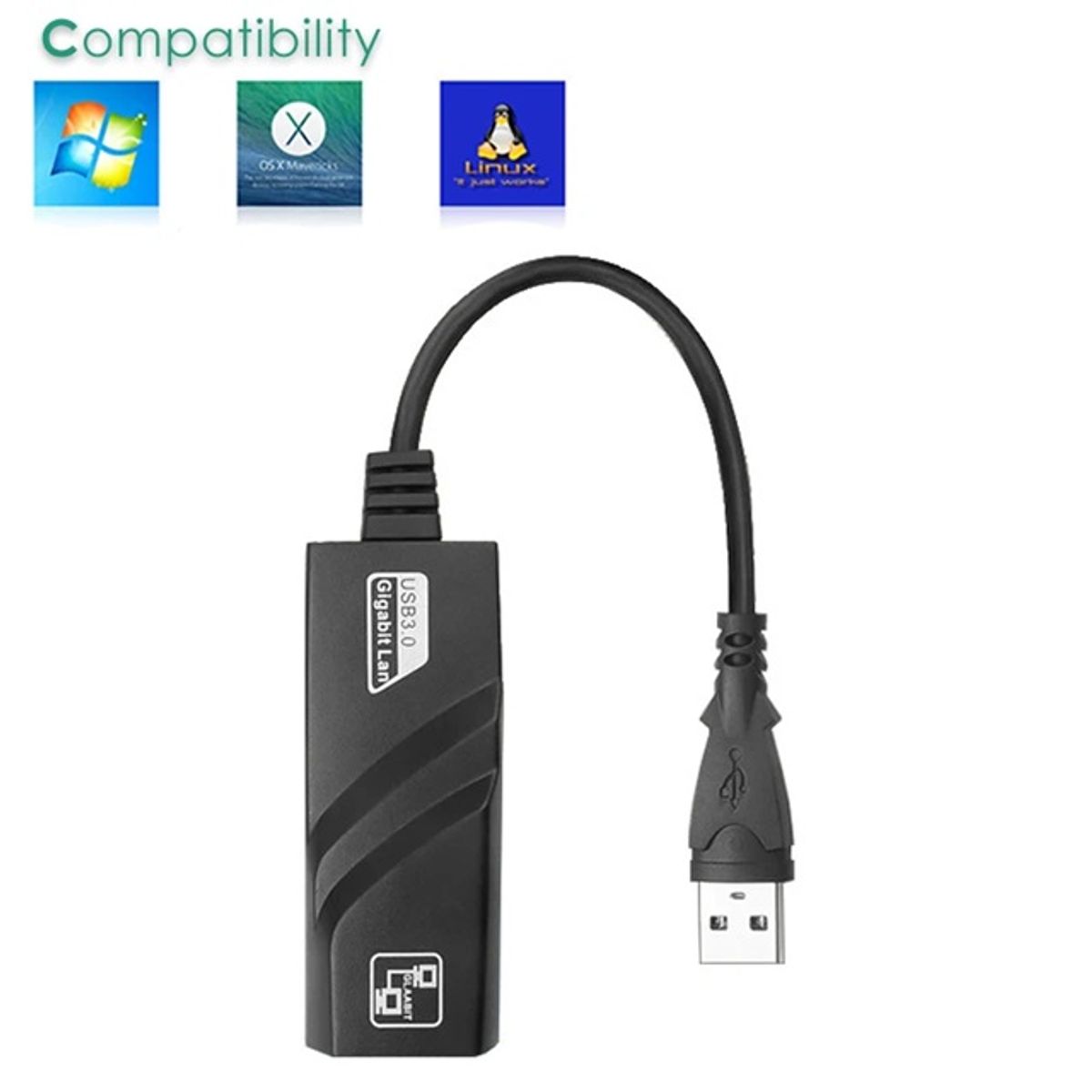 GENERICO - Tarjeta De Red Rj45 Con Adaptador Lan Usb Gigabit De 101001000 Mbps