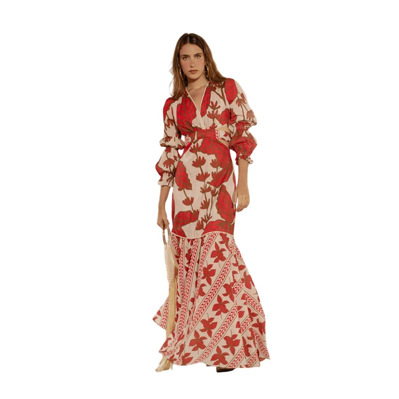 MARAMAR - VESTIDO LARGO DE MANGAS