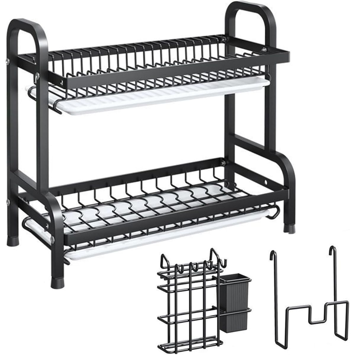 DAYOSHOP - Estante Escurridor De Cocina Para Platos En Hierro 2 Niveles