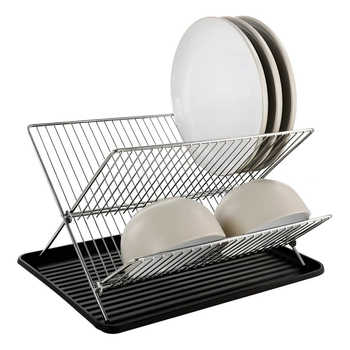 GENERICO - Escurridor Plegable Con Bandeja Losa Platos Cocina