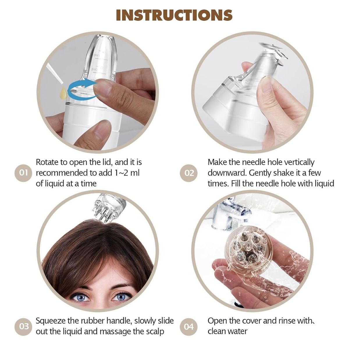 GENERICO - Peine Aplicador Dispensador Para Cuero Cabelludo Tratamiento