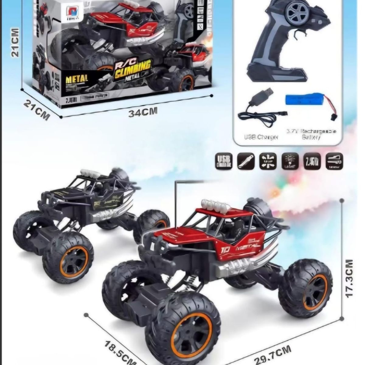 GENERICO - Carro a control remoto 4x4 juguete niña niños con humo negro