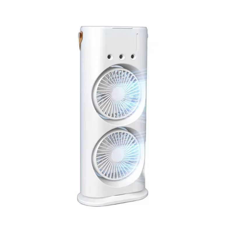 GENERICO - Ventilador Doble Cabezal Torre 3 Velocidades - Humidificador