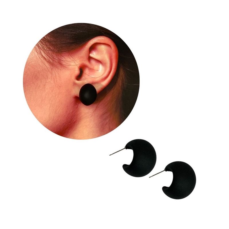 GENERICO - Aretes Topos Candongas Chunky - Negro