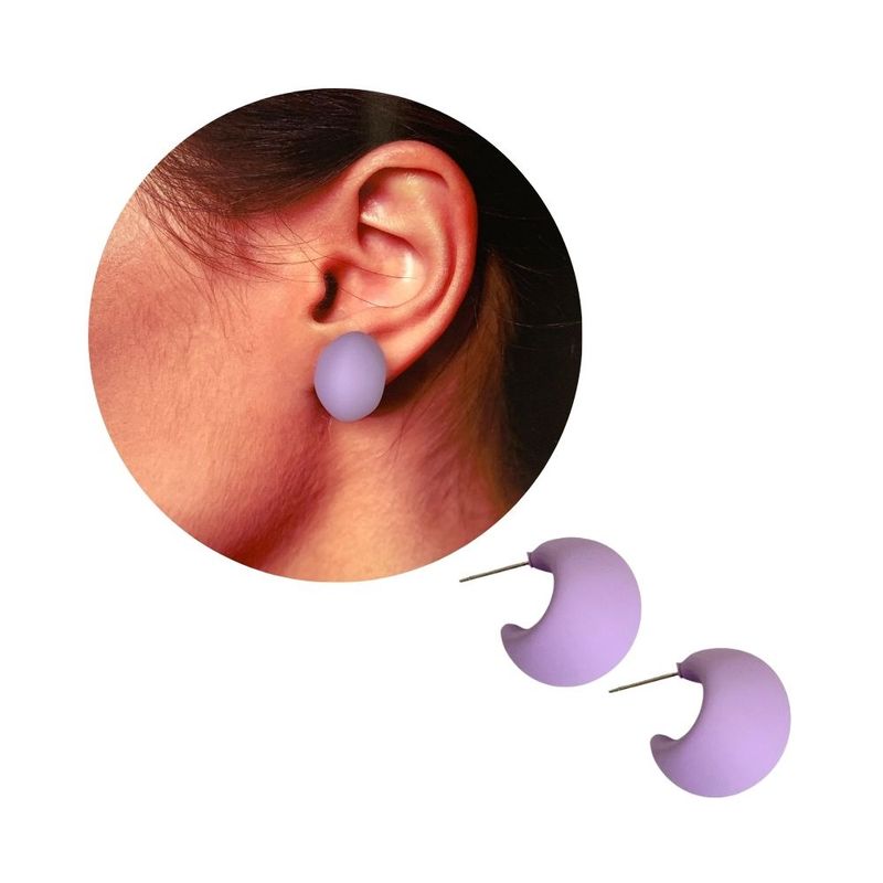 GENERICO - Aretes Topos Candongas Chunky - Lila