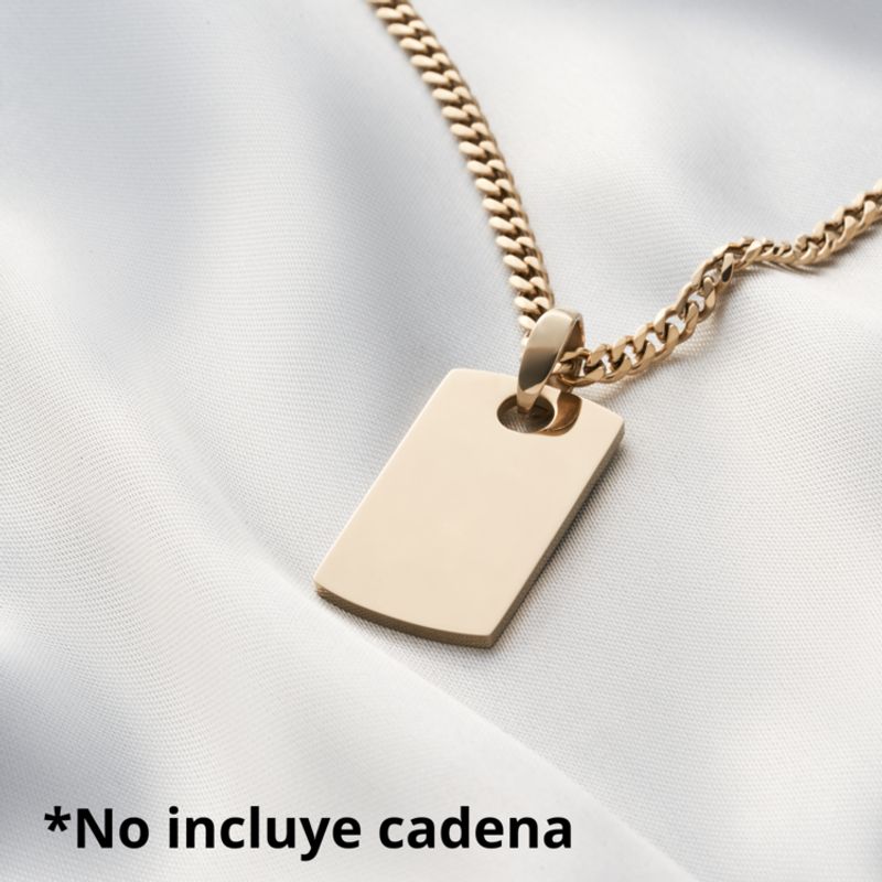 GLEAM GOLD - Dije Placa Lisa en Oro Laminado 18K