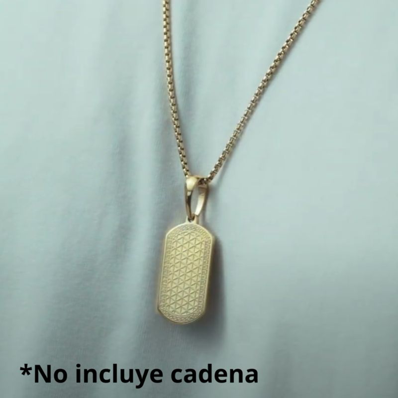 GLEAM GOLD - Dije Placa Griega en Oro Laminado 18K
