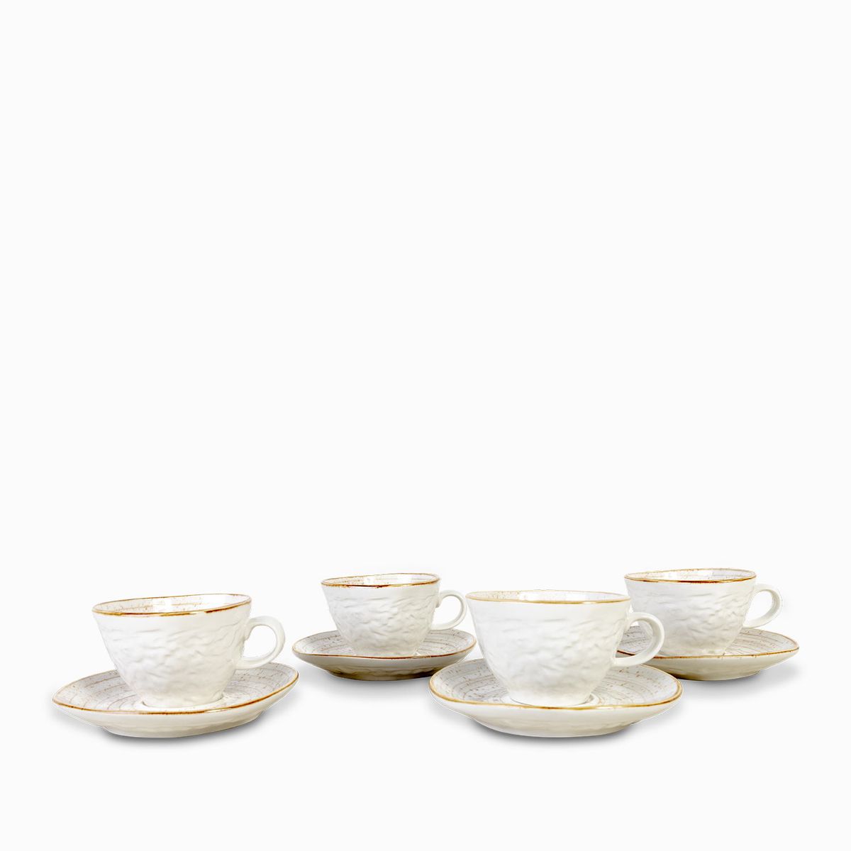 AMBIENTE GOURMET - Pocillo y plato arena 250ml set x4