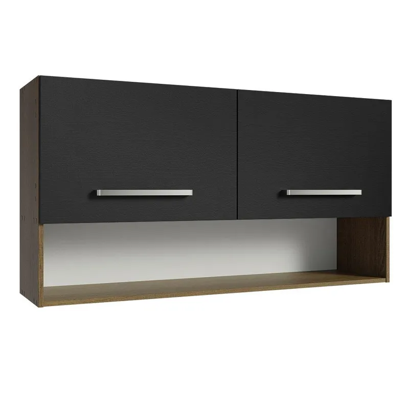MADESA - Mueble de Cocina Superior Emilly 105m 2 Prts 1 Nicho Mr Ngr - Marrón