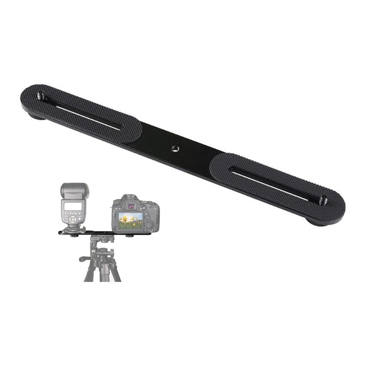 GENERICO - Soporte Deslizante Flash Para Doble Zapata Camara Luz Le