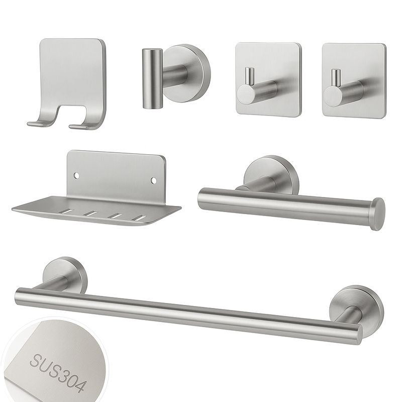 OEM - Set Accesorios Para Baño en Acero Inoxidable Juego Bano X 7 Pzs