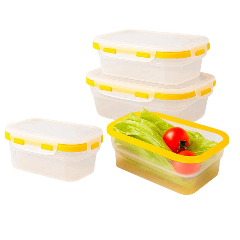 GENERICO - Set x4 Porta Comidas Plegables en Silicona Antiderrames ST3PR