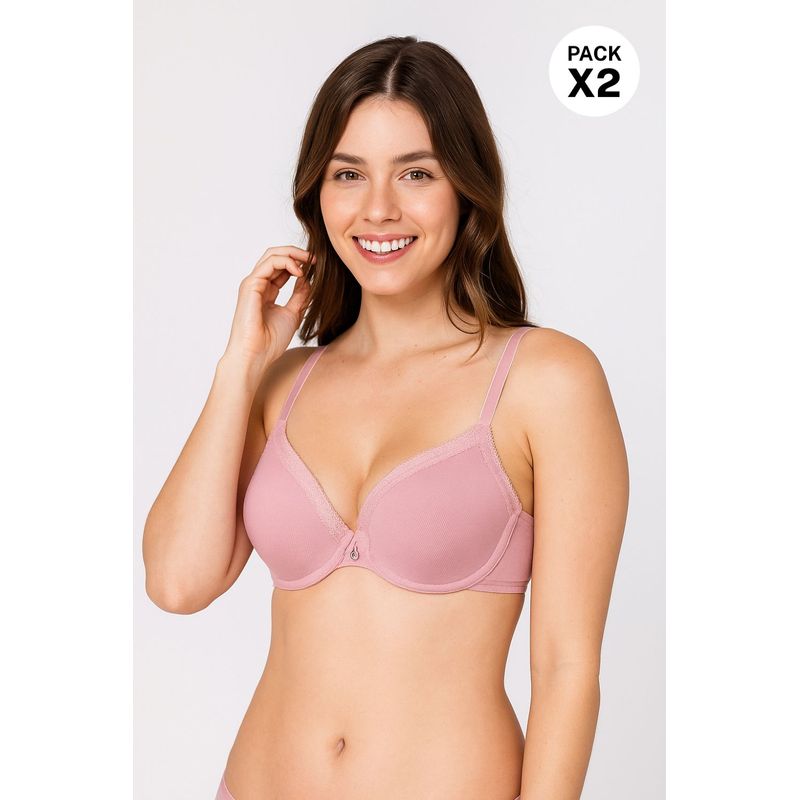 LILI PINK - Brasier copa b paquete x2 confeccionado en algodón
