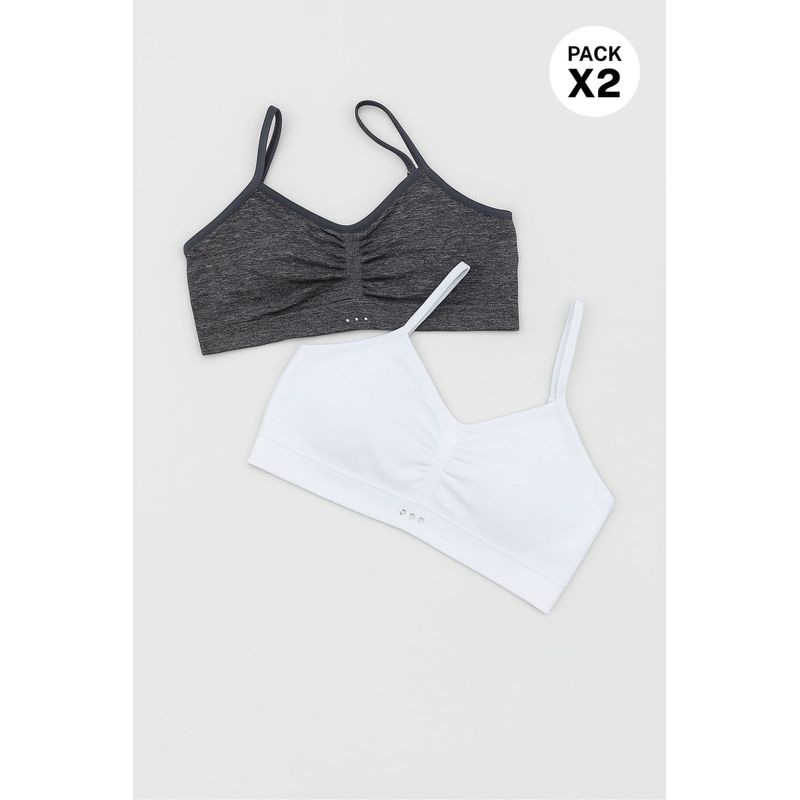 LILI PINK - Top para niña sin costuras paquete x2