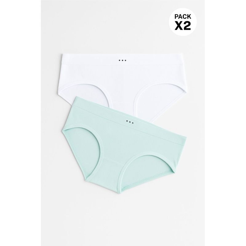 LILI PINK - Hípster para niña sin costuras laterales paquete x2