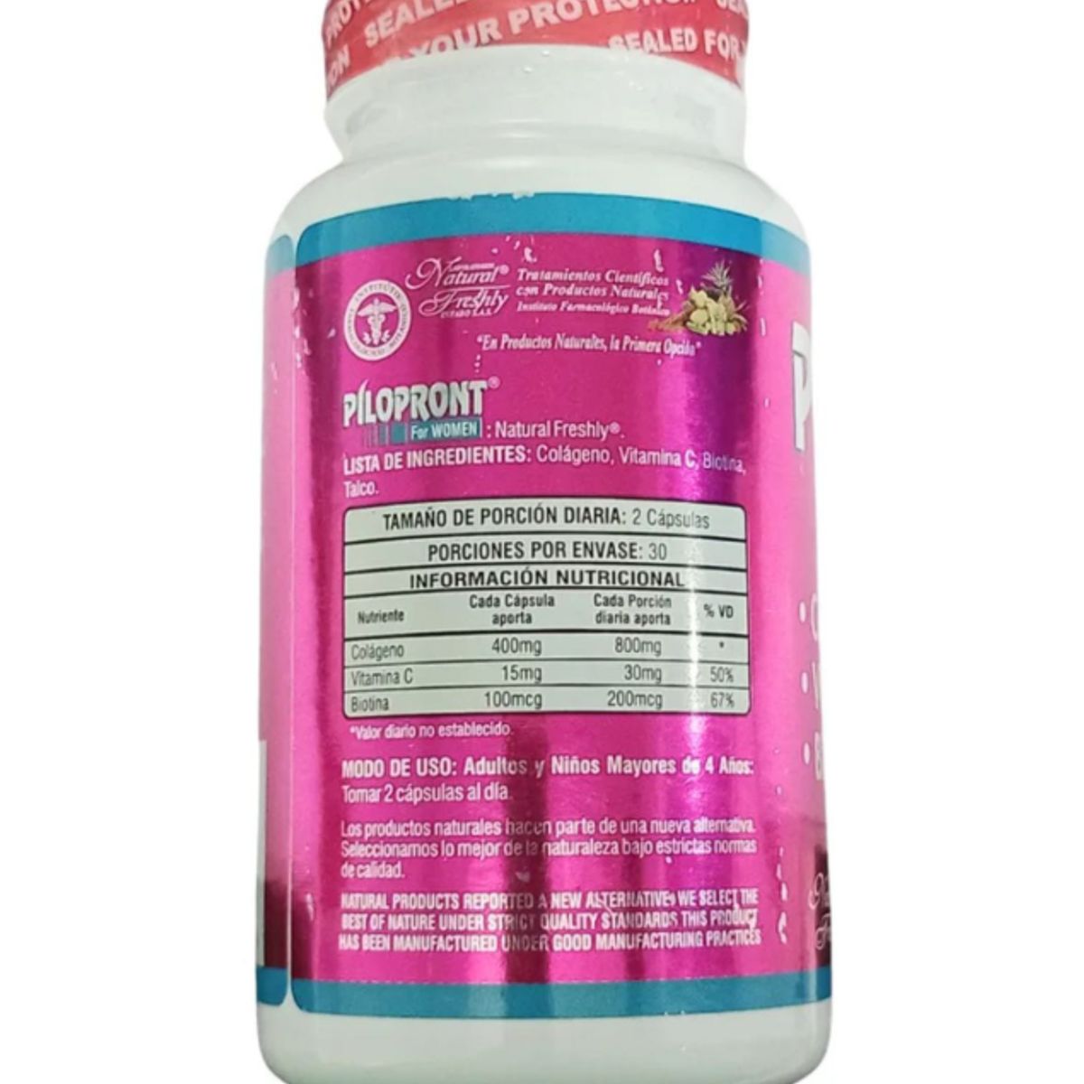 NATURAL FRESHLY - COLAGENO + BIOTINA+VITAMINA C PILOPRONT X 60 CAPSULAS