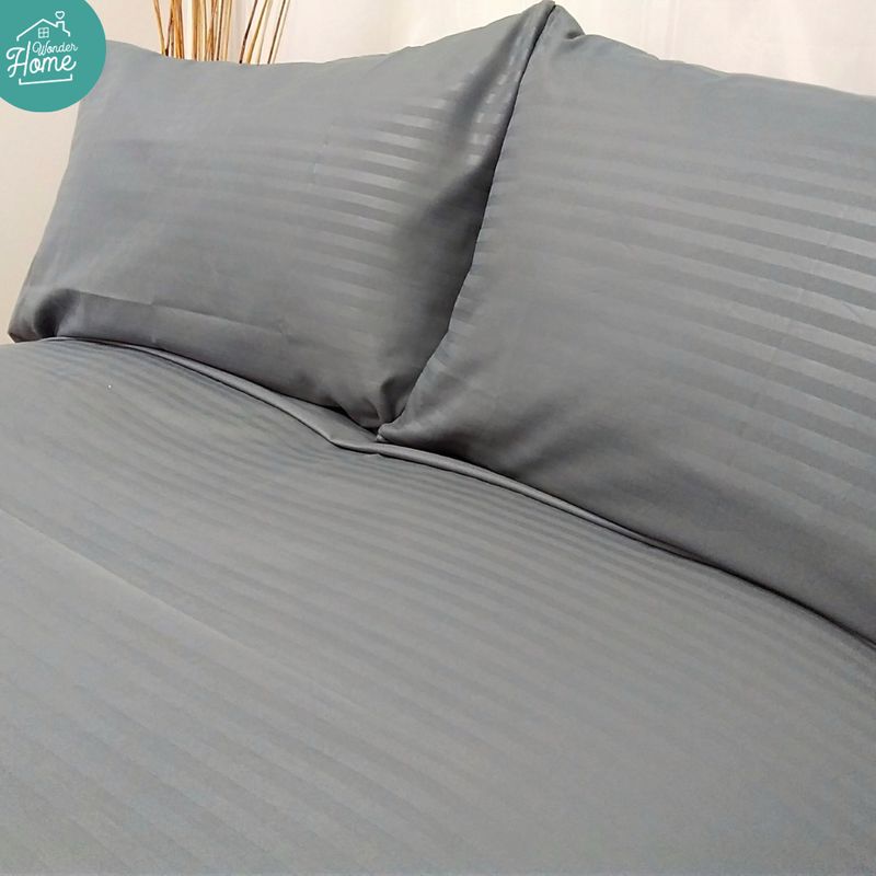 WONDER HOME - Sábana bajera ajustable + 2 fundas Gris Cama Queen