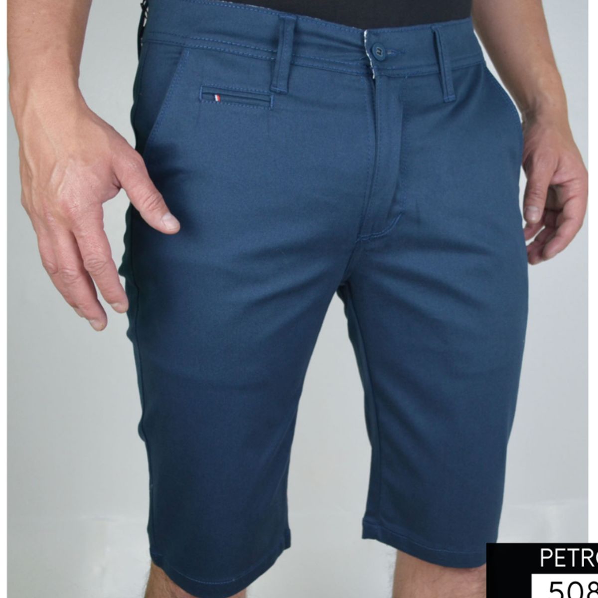 ABC - Bermuda Para Caballero Dril Licrado Con Bolsillos colores