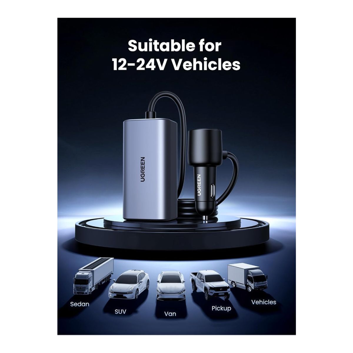 UGREEN - Cargador USB-C de 150W con 4 puertos para carro