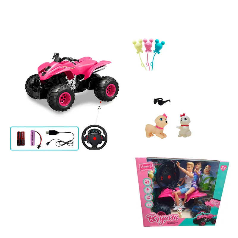 GENERICO - Cuatrimoto Recargable Muñeca Muñeco Control Remoto + Bateria