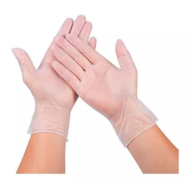 GENERICO - Guantes Descartables de Vinilo Color Transparente Caja x100 Talla S