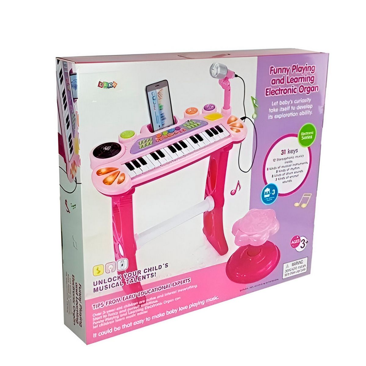 GENERICO - Piano Organeta Teclado Musical Mesa Interactivo + Tabure