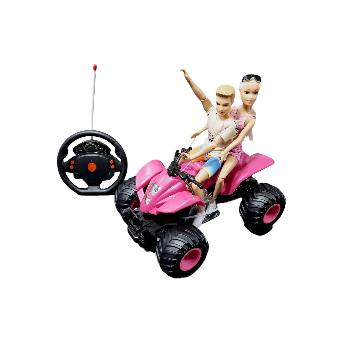 GENERICO - Cuatrimoto Recargable Muñeca Muñeco Control Remoto + Bateria