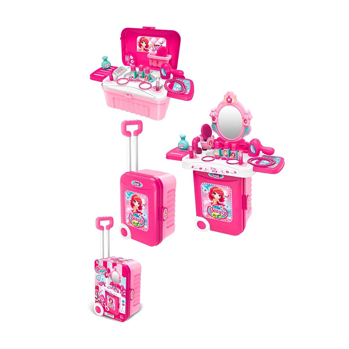 GENERICO - Maleta Armable 3 En 1 Accesorios Tocador Accesorios Juguete