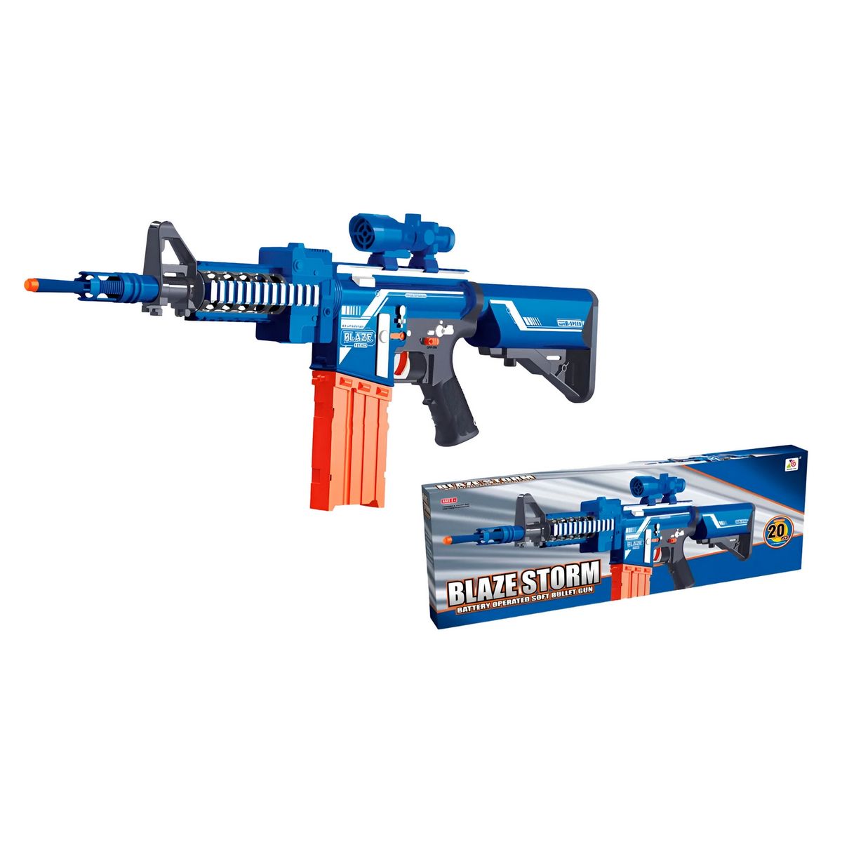 GENERICO - Pistola Ametralladora M4 Juguete Lanza Dardo Nerf + Bateria