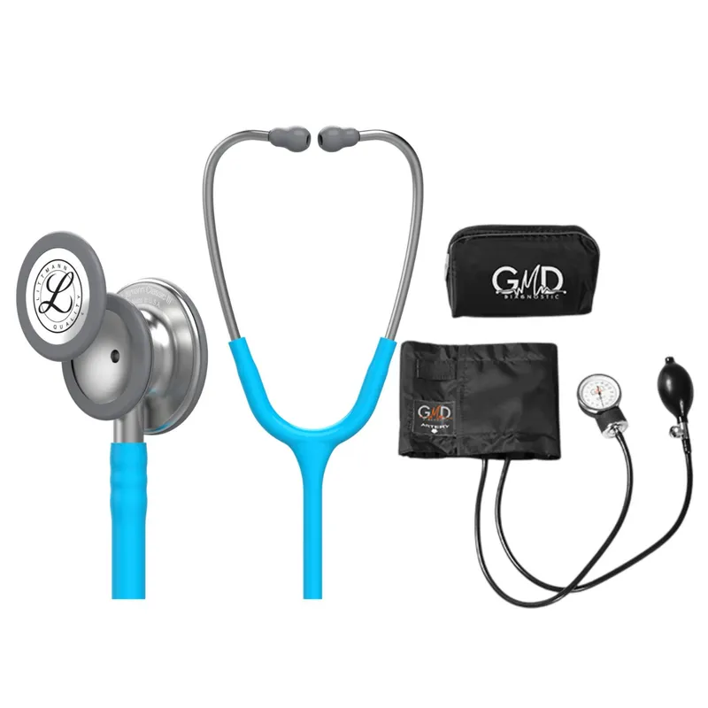 LITTMANN - Fonendoscopio Littmann Classic 3 Turquesa 5835 + Tensiometro Gmd + Regalo
