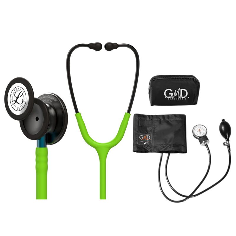 LITTMANN - Fonendoscopio Littmann Classic 3 Lime Green 5875 + Tensiometro Gmd + Regalo