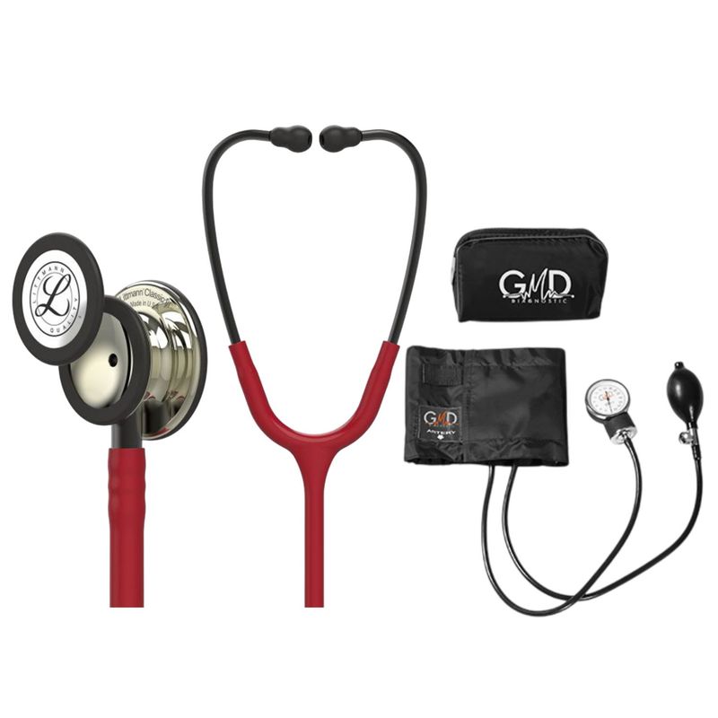 LITTMANN - Fonendoscopio Littmann Classic 3 Burgundy 5864 + Tensiometro Gmd + Regalo