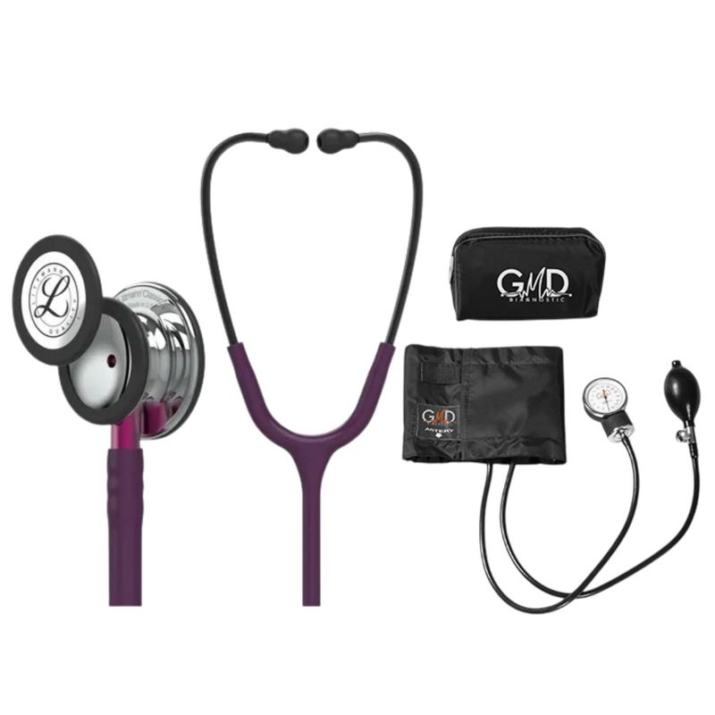 LITTMANN - Fonendoscopio Littmann Classic 3 Plum Mirror 5960 + Tensiometro Gmd + Regalo