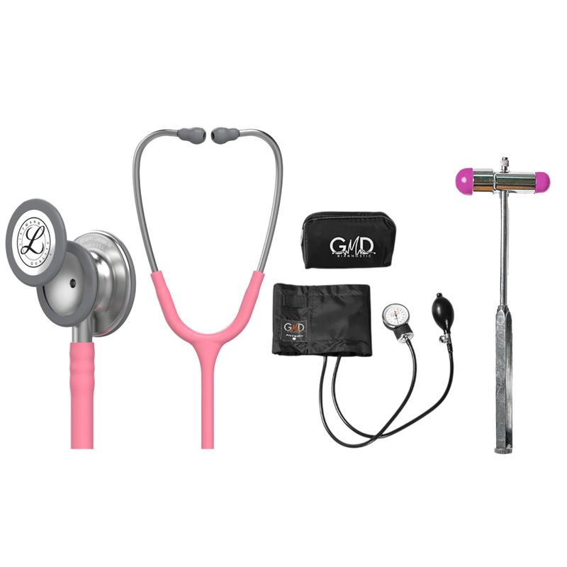 LITTMANN - Fonendoscopio Littmann Classic 3 Pearl Pink 5633 + Tensiometro + Martillo
