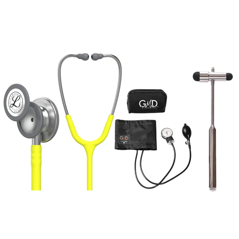 LITTMANN - Fonendoscopio Littmann Classic 3 Lemon Lime 5839 + Tensiometro + Martillo