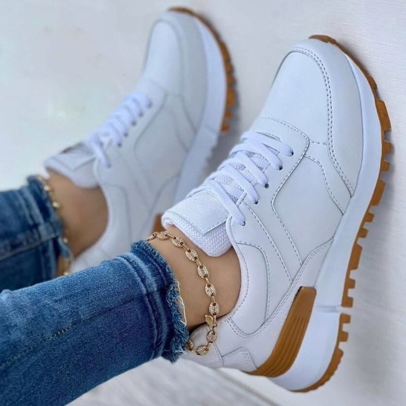 Zapatos Blancos Zapatos De Dama A La Moda Zapas Blancas Zapatillas