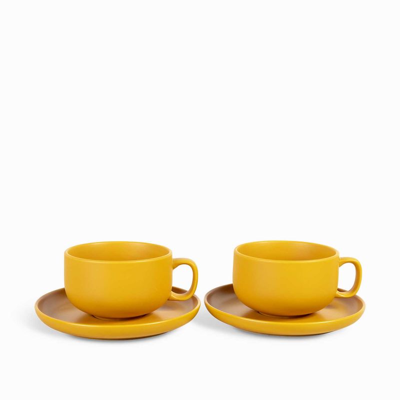 AMBIENTE GOURMET - Pocillo y plato puebla 400ml setx2
