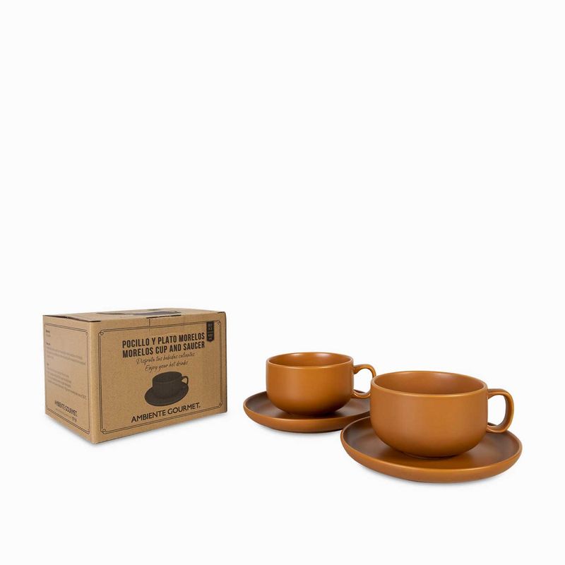 AMBIENTE GOURMET - Pocillo y plato morelos 400ml setx2
